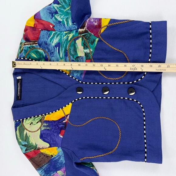 Canvasbacks Women's Vintage Artsy 80s Mixed Media Dress Jacket Set Small XS - Picture 16 of 16